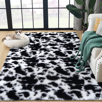 Plush Area Rug Soft Fluffy Carpet for Bedroom Living Room Dorm Room-White