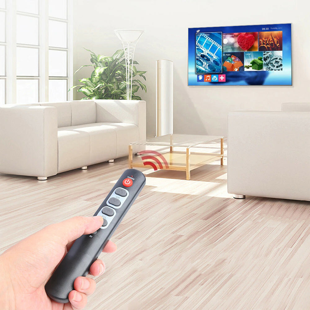Universal Learning Remote Control for TV Soundbar Elderly Large Button 6 Key Simple-grey