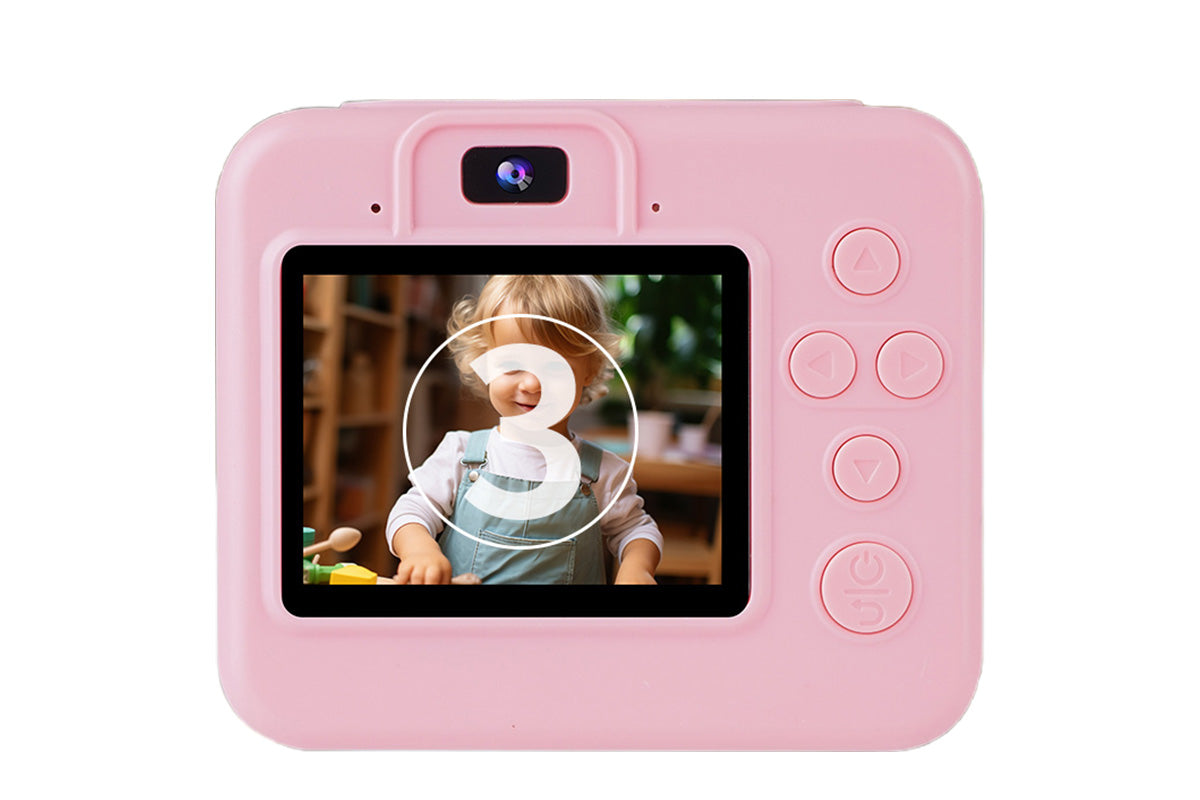 Instant Print Camera for  1080P Digital Inkless Camera with 32G TF Card-Pink