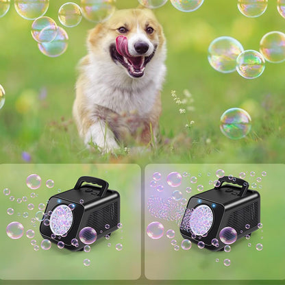 20 Hole Stage Bubble Machine for Parties - Black