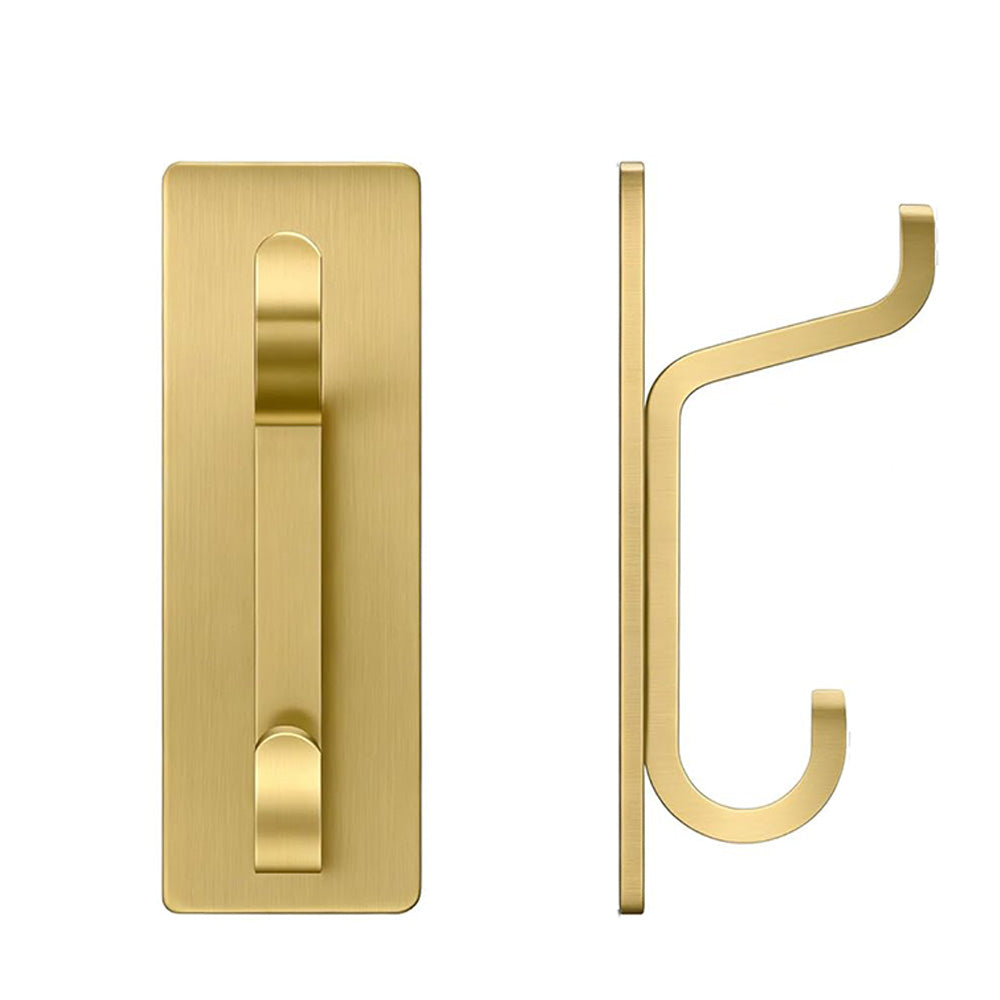 4 Piece Stainless Steel Double Adhesive Hooks - Gold