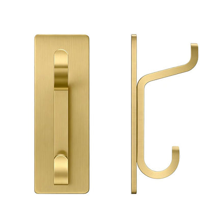 4 Piece Stainless Steel Double Adhesive Hooks - Gold