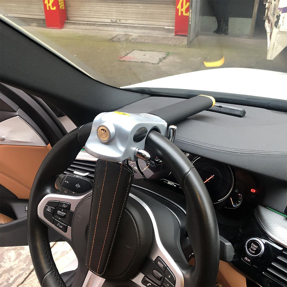 Universal Steering Wheel Lock Anti Theft Device for Cars-Silver