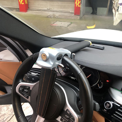 Universal Steering Wheel Lock Anti Theft Device for Cars-Silver