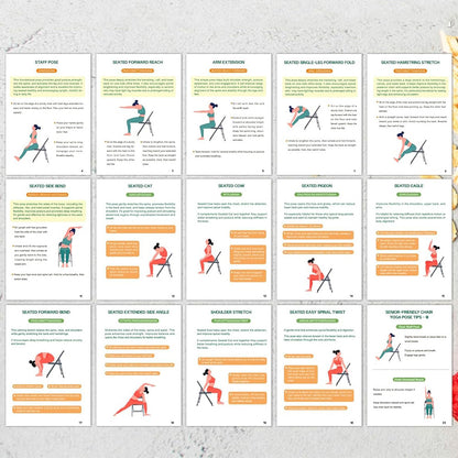 Chair Yoga Book Home Fitness Training Journal-Light Green