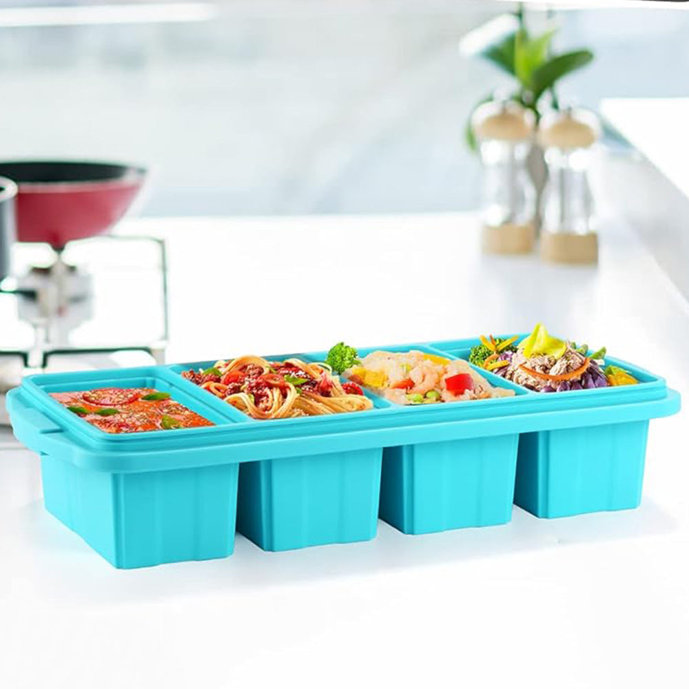 Silicone Freezer Tray with Lid Food Molds for Soup Sauce Broth Leftovers Style 2