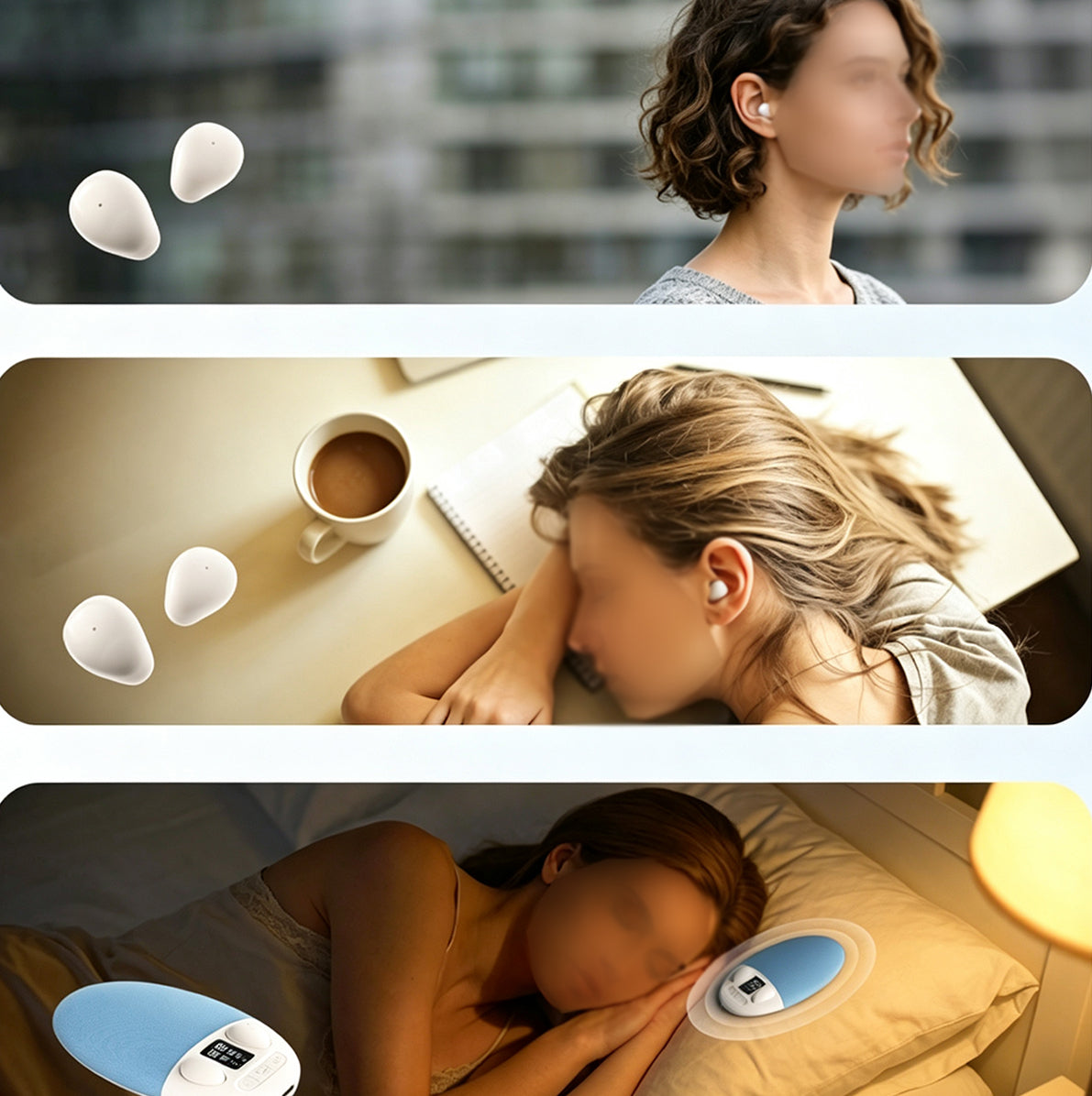 2 in 1 Under Pillow Sleep Speaker Bluetooth Headphones - Blue