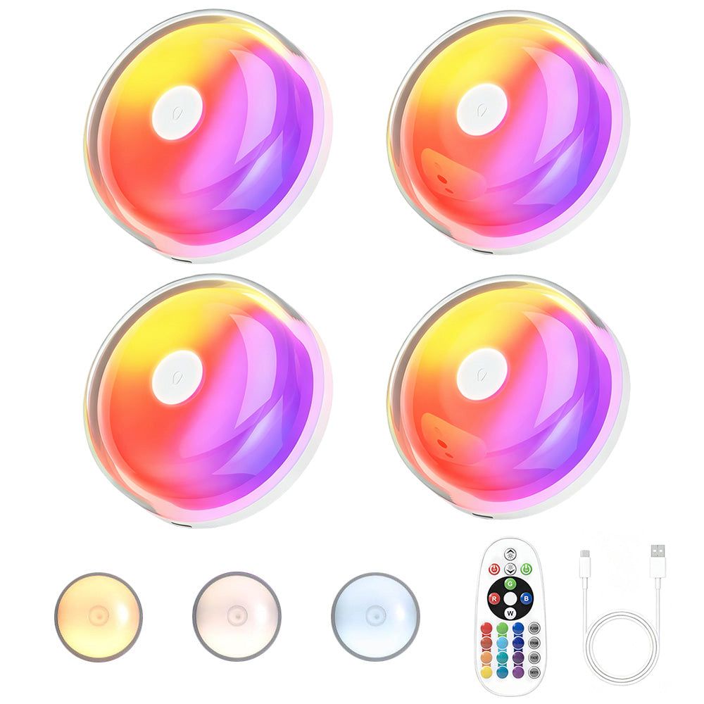 4 Piece Waterproof Shower Light with 12 RGB Colors Remote
