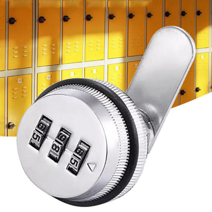 3-Digit Combination Lock Cam Lock Password Lock for Door Cupboard Mailbox Drawer Silver