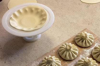 PP Baozi Maker Machine Pastry Pie Steam Bun Mold Non-Stick Beautiful Flower-Shaped Buns Mold-White