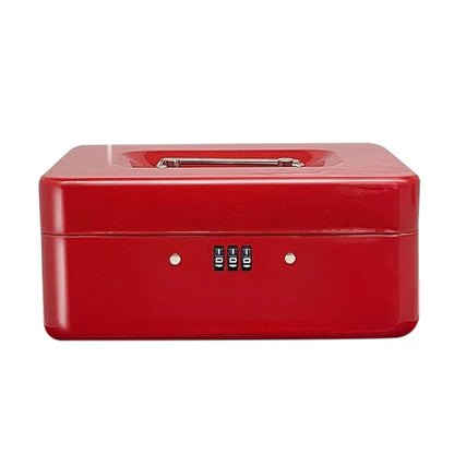 Lockable Cash Box Deposit Petty Cash Money Box with Code Lock Security Safe-Red