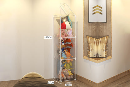 3-Layer Clear Plush Toys Organizer Bag Closet Storage Ideas for Dolls Teddies Figures