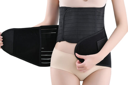 3 in 1 Postpartum Belly Band Waist Shapewear Recovery Girdle After Birth Support -Black