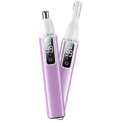 2-in-1 Hair Trimmer Rechargeable  Nose Ear Eyebrow Hair Removal  for Women Purple