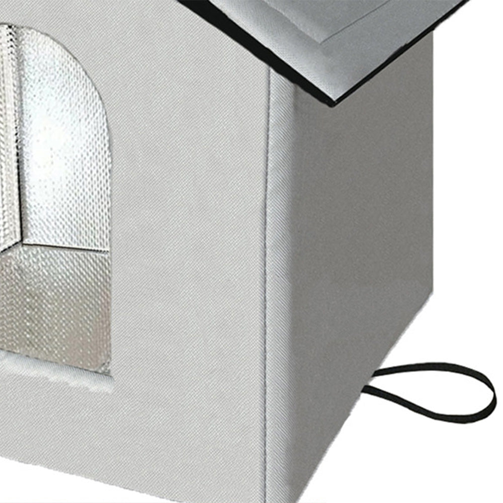 Cat House Indoor Outdoor Water Resistant Insulated Shelter for Small to Medium Cats-Grey