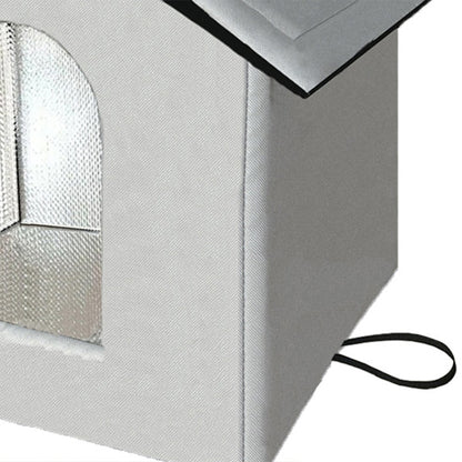 Cat House Indoor Outdoor Water Resistant Insulated Shelter for Small to Medium Cats-Grey