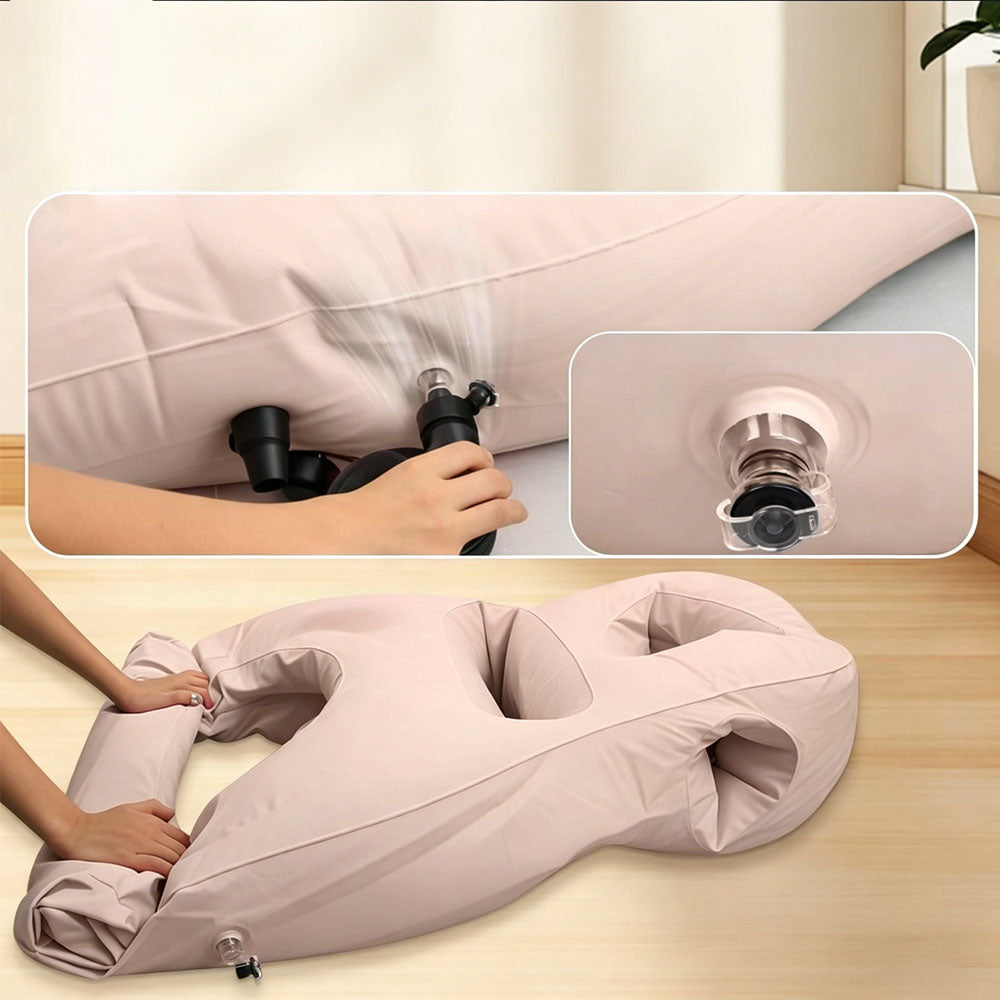 Pregnancy Mattress Inflatable Full Body Maternity Bed for Stomach Sleeping-Brown