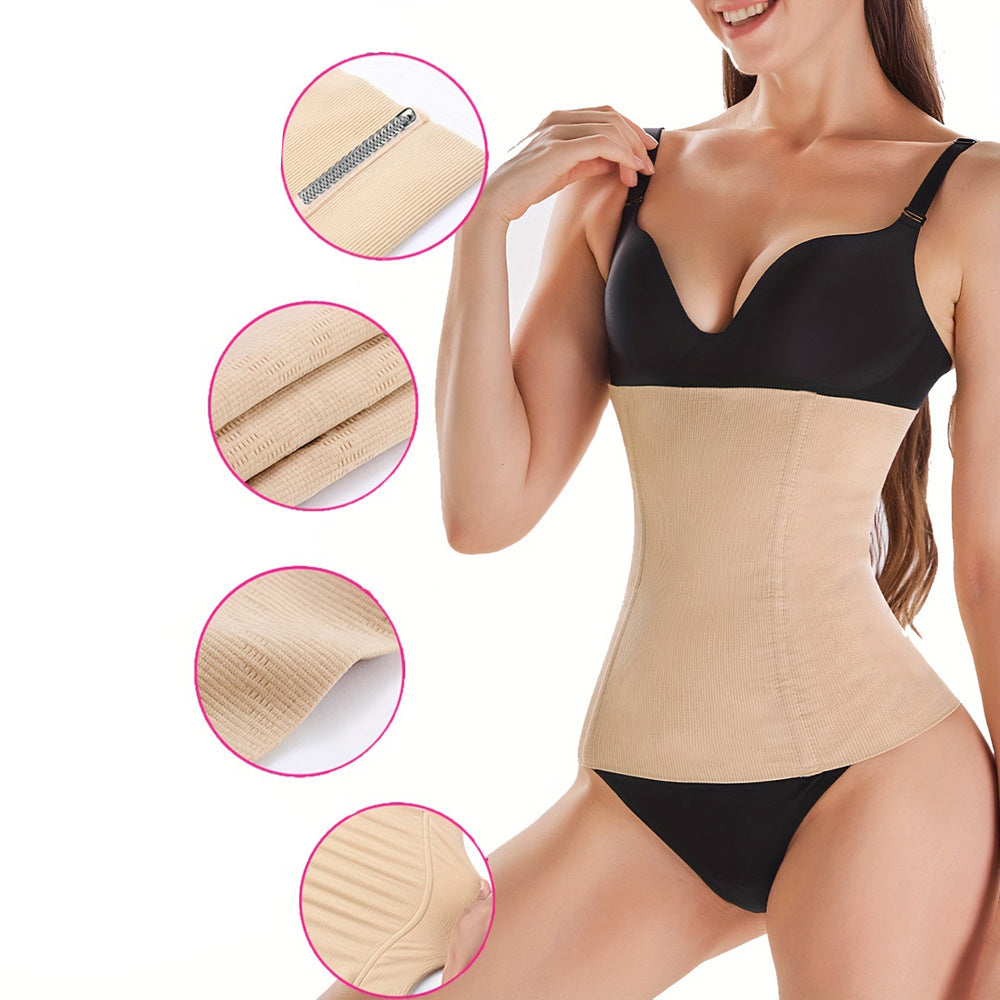 Postpartum Waist Trainer Breathable Postpartum Belly Band - Beige