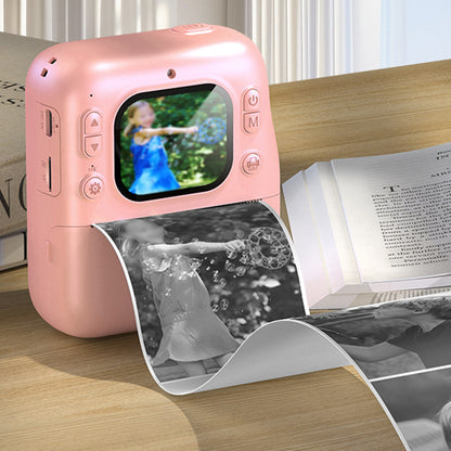 Kids Camera With Instant Print Portable Thermal Printing Digital Camera Toy-Pink