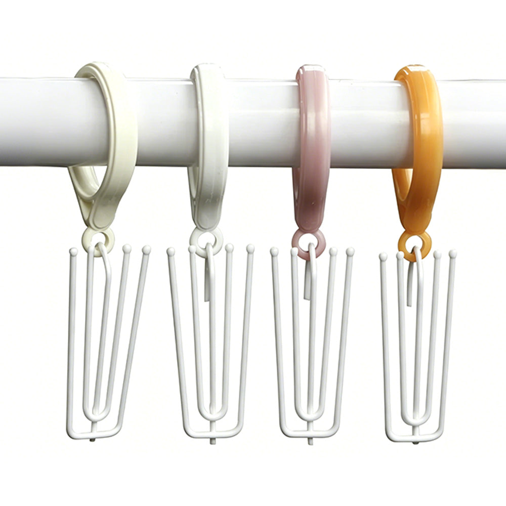 50Pcs 4 Prong Stainless Steel Pinch Pleat Curtain Hooks for Pleated Curtains-White