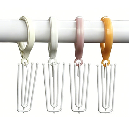 50Pcs 4 Prong Stainless Steel Pinch Pleat Curtain Hooks for Pleated Curtains-White