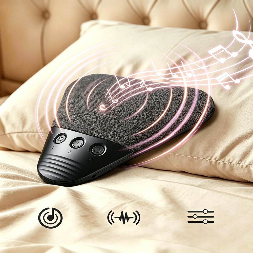 Pillow Speaker Bluetooth Under Pillow Sleep Speaker with White Noise-Black