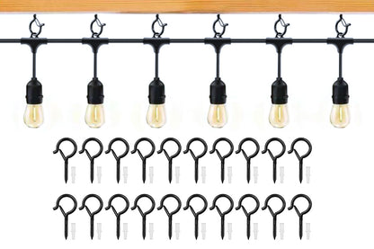 20PCS Q Hanger Hooks with security Buckle Windproof Screw Hooks for Lights Plants