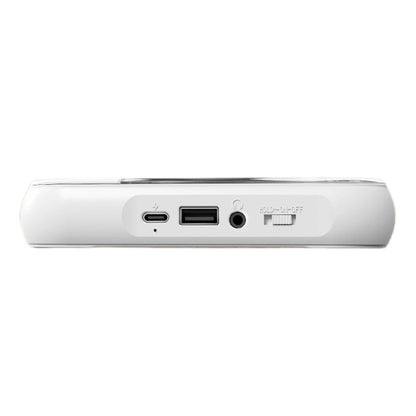 Portable Bluetooth CD Player Supports USB /Wired Playback Rechargeable Walkman White