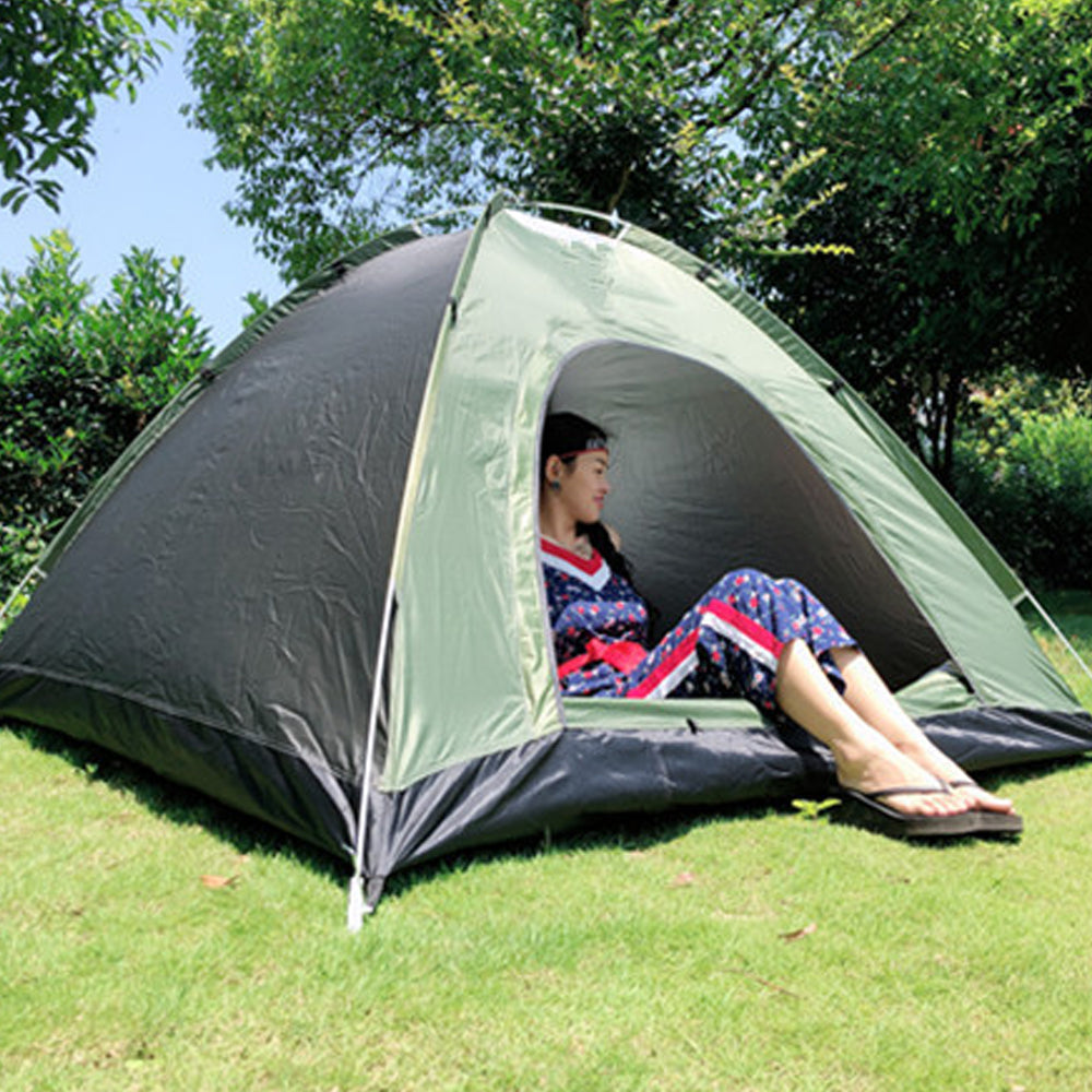 For 2-Person Foldable Outdoor Camping Tent Portable Quick Automatic Opening Beach Tent Hiking Picnic Travel Green