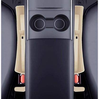 Car Seat Gap Filler Seat Gap Organizer with Phone Holder for SUV Truck-Beige