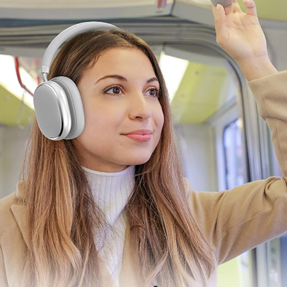 Bluetooth 5.3 Wireless Headphones Stereo Earphones Over Ear Headset Silver