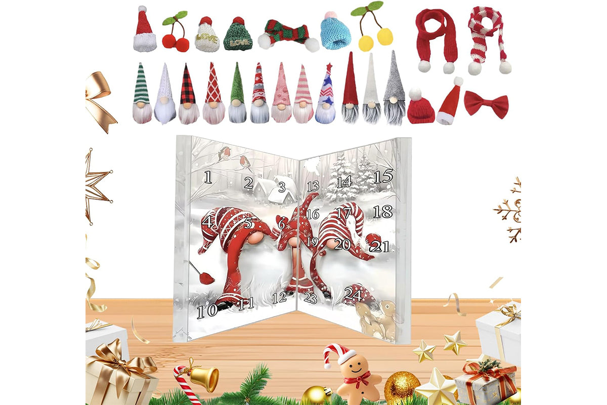 Christmas Gnomes Advent Calendar 2025 24-day Countdown Calendar Dwarf Ornaments-12 Gnome