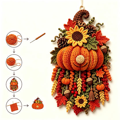 DIY Christmas Crochet Kit For Adults with Yarn and Hook - Pumpkin