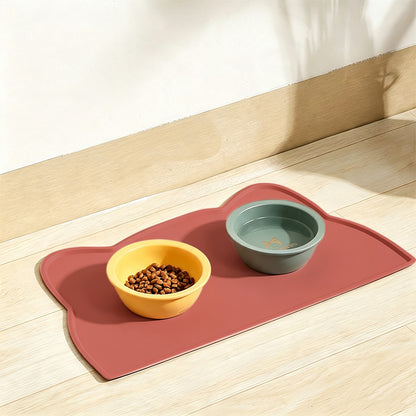 Silicone Pet Feeding Mat with Raised Spill Edge - Pink