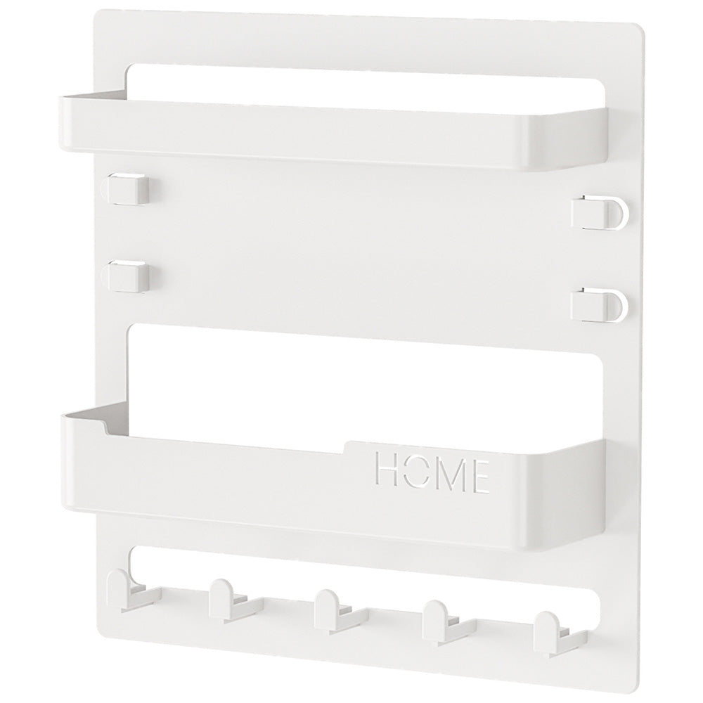 Bedside Shelf Accessories Organizer Wall Mount Self Stick On Cool Stuff for Bedroom Storage and Organization-White