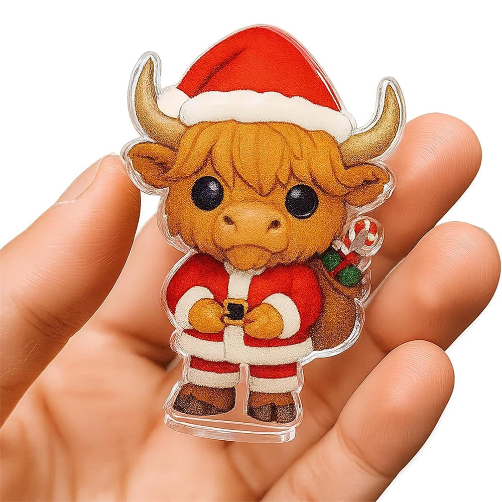 2D Highland Cow Advent Calendar 24-Day Christmas Countdown for Xmas Tree Style 2