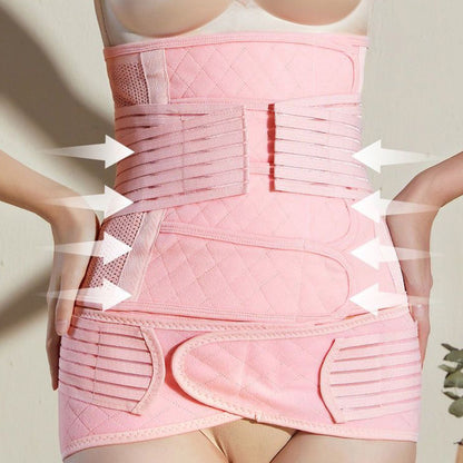 Women Postpartum Belt Belly Support Recovery Wrap Body Shaper Waist Shapewear-Pink