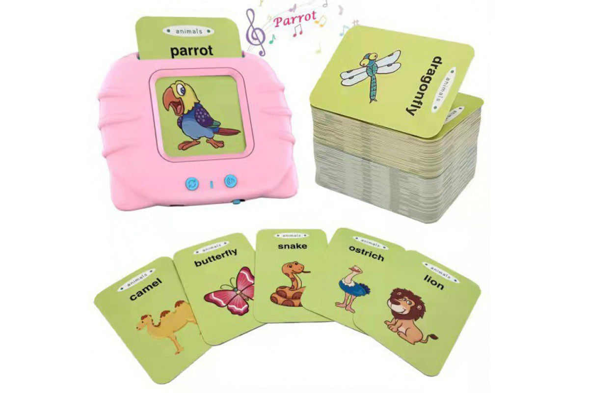 Talking Flash Cards Pocket Speech Toys 224 Sight Words Educational Language Learning Toys for Boys Girls Gifts-Pink