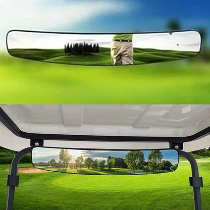 Adjustable Central Rear View Convex Golf Cart Mirror Replacement Compatible with Ezgo Club Car Yamaha