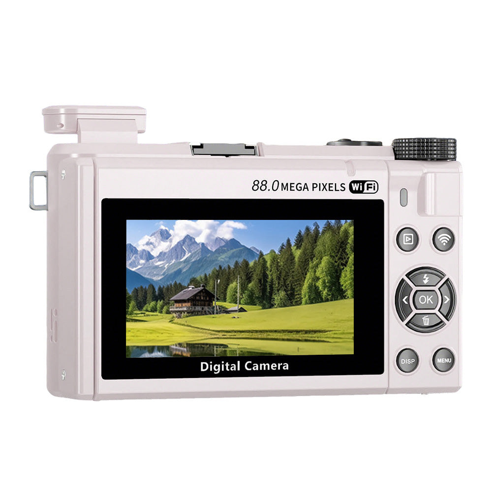 8K Digital Camera with Flip Screen and Remote Control-Pink