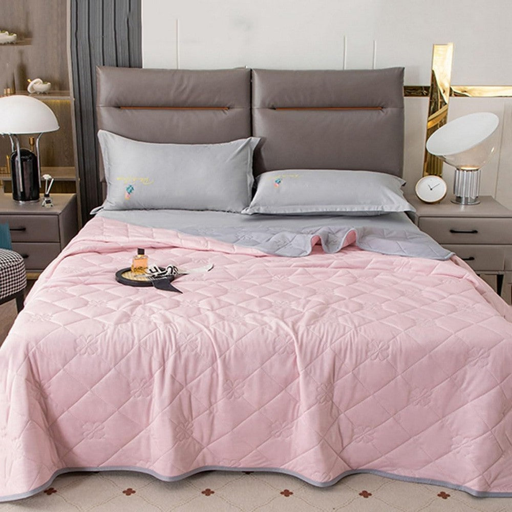 Double-Sided Cooling Blanket Summer Cool Touch Quilt Air Conditioner Blanket Pink