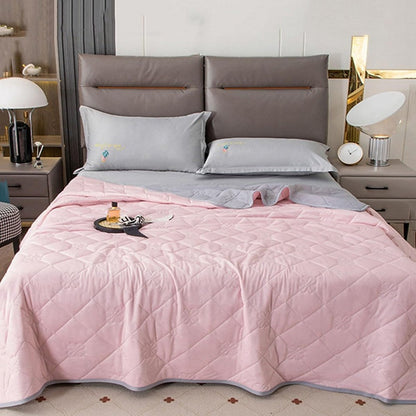 Double-Sided Cooling Blanket Summer Cool Touch Quilt Air Conditioner Blanket Pink