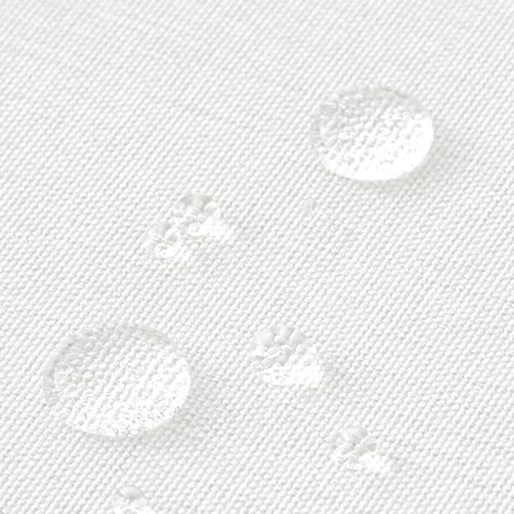 Waterproof Shower Curtain Thick Boho Wavy Edge With Rustproof Hooks-White