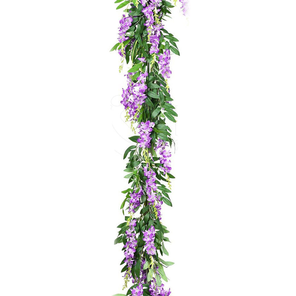 4PCS Artificial Silk Wisteria Vine Hanging Garlands 1.8m for Home & Garden Decoration Purple