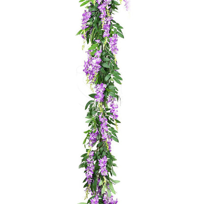 4PCS Artificial Silk Wisteria Vine Hanging Garlands 1.8m for Home & Garden Decoration Purple