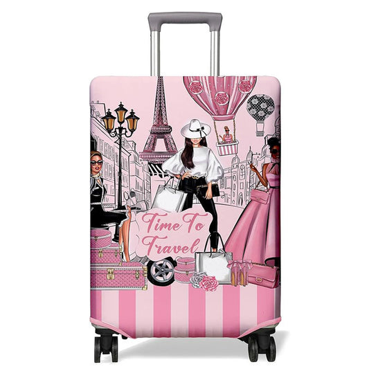 Stretch Luggage Cover for Suitcase Elastic Washable Suitcase Covers-White Dress Girl