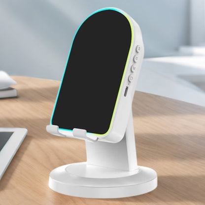 3-in-1 Wireless Induction Speaker with Phone Stand-White