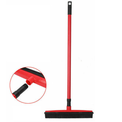 Rubber Broom for Pet Hair Car Windows Cleaning Long Handle Squeegee Red