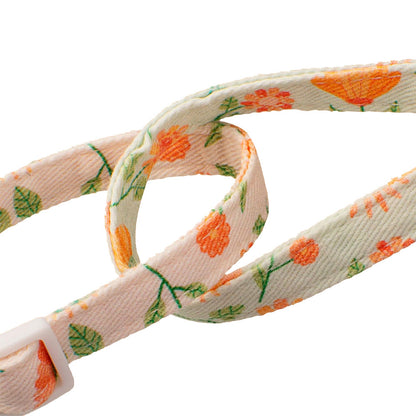 2 Piece Soft Cotton Adjustable Breakaway Cat Collars - Green and Orange