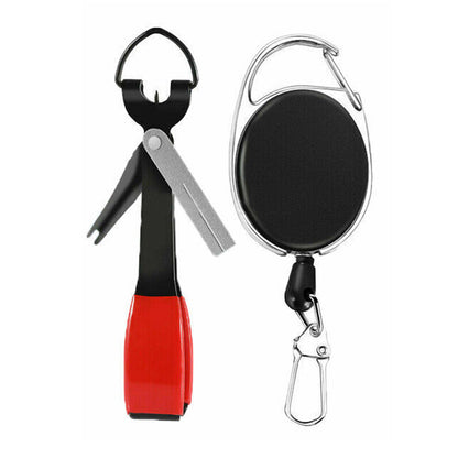 Fishing Knot Tying Tool Fast Line Clippers Tie Tippet Cutter Nipper-Red